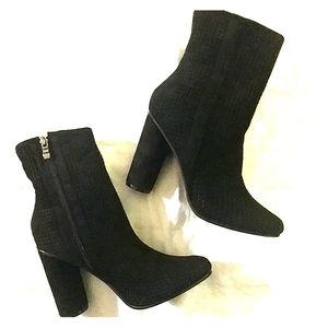 New Black Suede Booties